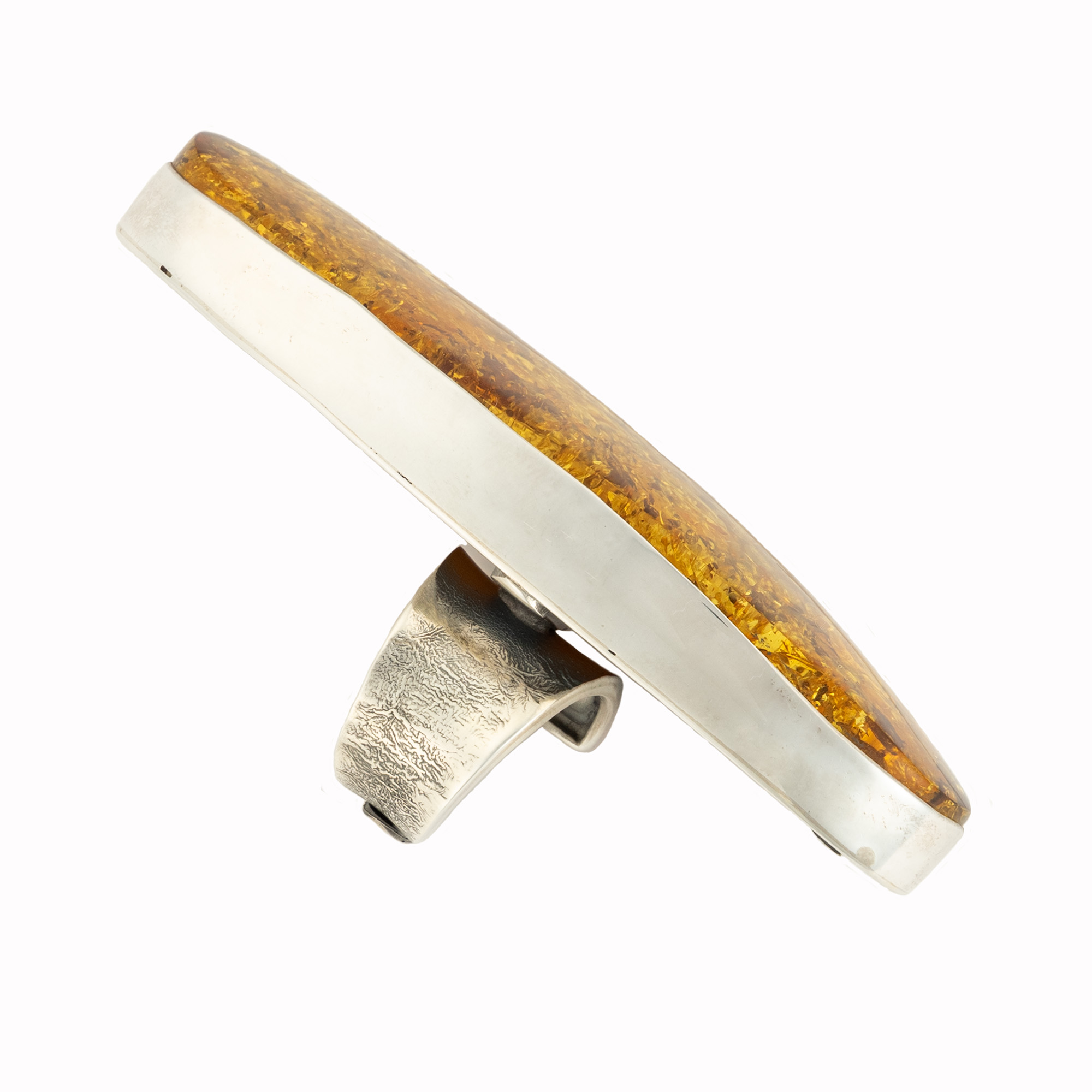 Sterling Silver and Baltic Amber Golden Ring 3